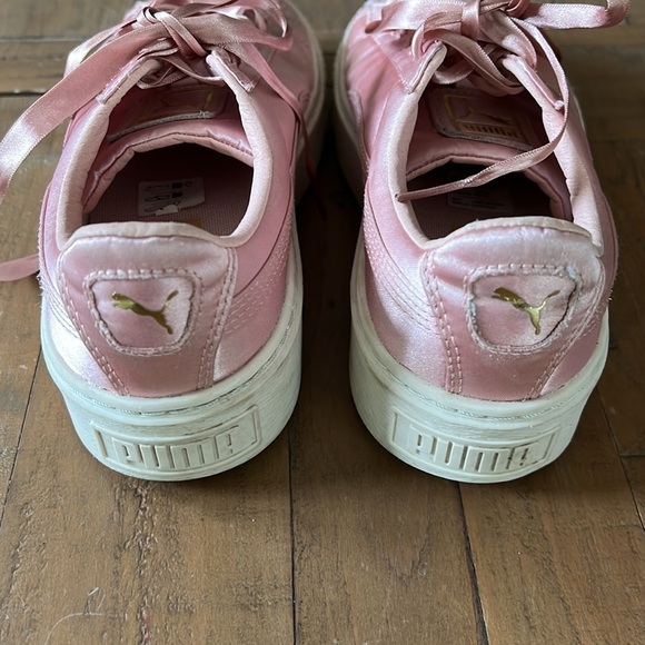 Puma basket pink satin platform sneakers - Picture 7 of 11